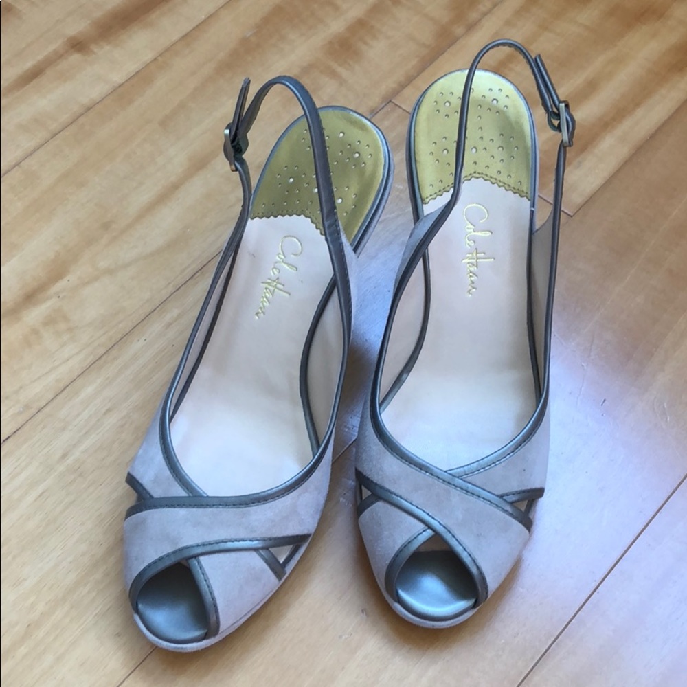 Cole Hahn suede wedges with Nike air